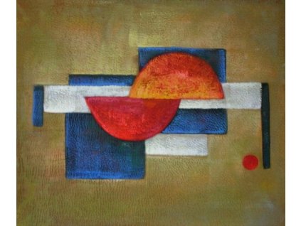 Obraz - Červené půlkruhy (Rozměr 40 cm x 50 cm)