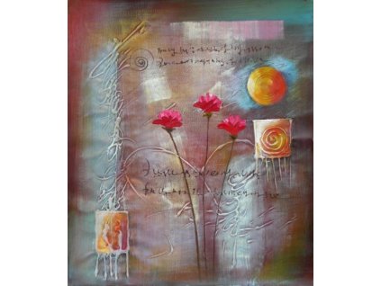 Obraz - Tři květy (Rozměr 50 cm x 40 cm)