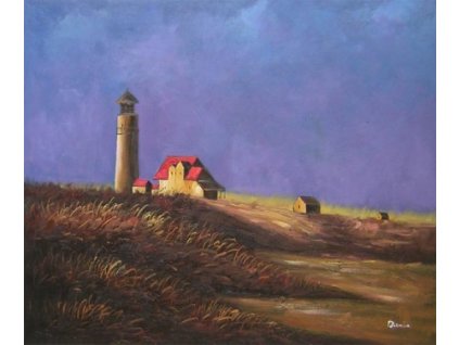 Obraz - Maják v noci (Rozměr 40 cm x 50 cm)