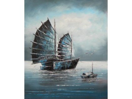 Obraz - Loď v noci (Rozměr 50 cm x 60 cm)