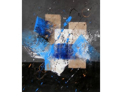 Obraz - Modrá, šedá a bílá (Rozměr 50 cm x 40 cm)