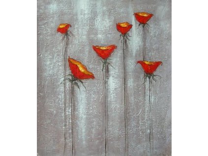 Obraz - Červená kvítka (Rozměr 50 cm x 40 cm)