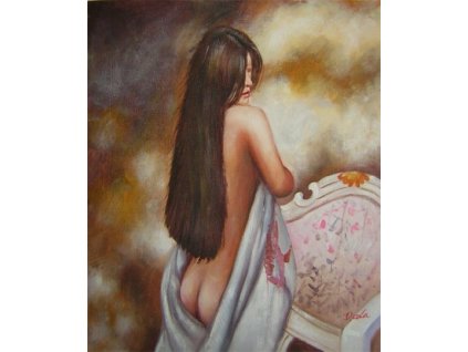 Obraz - Přemýšlející žena (Rozměr 60 cm x 50 cm)