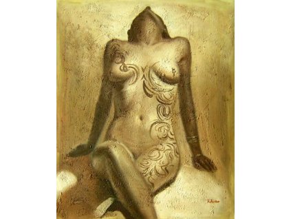 Obraz - Potetovaná nahá žena (Rozměr 60 cm x 50 cm)