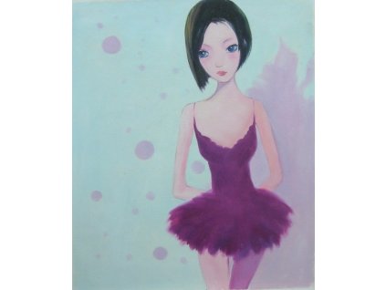 Obraz - Baletka ve fialovém (Rozměr 50 cm x 40 cm)