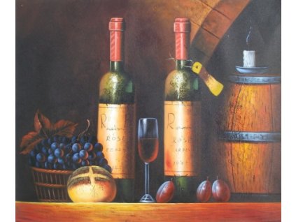 Obraz - Zátiší s vínem (Rozměr 50 cm x 60 cm)