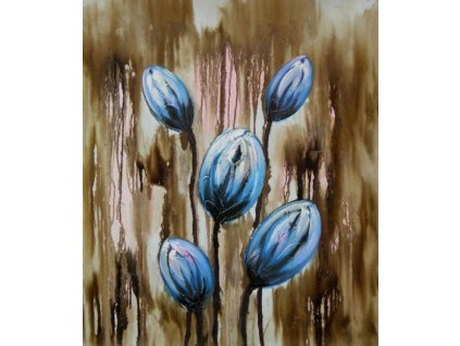 Obraz - Modré květy (Rozměr 50 cm x 40 cm)