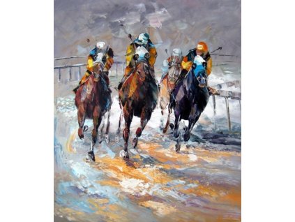Obraz - Závod koní (Rozměr 50 cm x 40 cm)