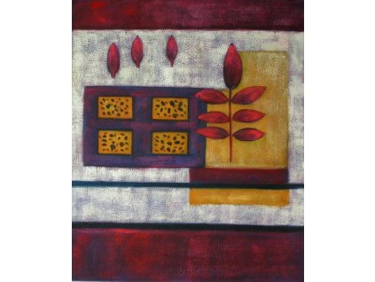 Obraz - List v okně (Rozměr 50 cm x 40 cm)