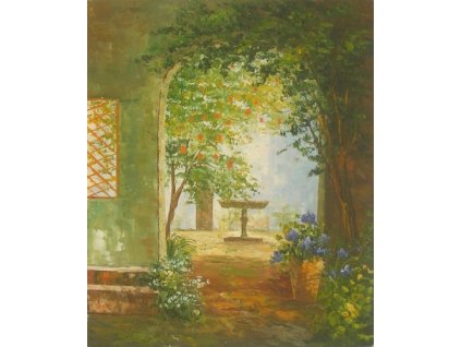 Obraz - Pohled do zahrady (Rozměr 60 cm x 50 cm)