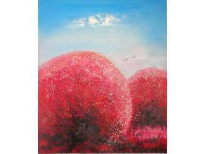 Obraz - Červené keře (Rozměr 50 cm x 40 cm)
