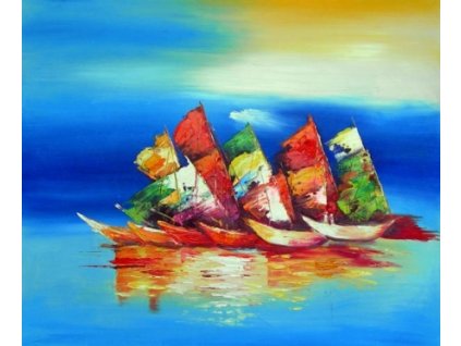 Obraz - Barevné lodě (Rozměr 40 cm x 50 cm)