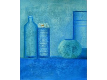 Obraz - Modré nádoby (Rozměr 50 cm x 40 cm)
