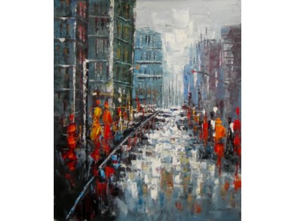 Obraz - Rušná ulice (Rozměr 60 cm x 50 cm)