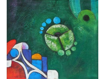 Obraz - Zelené hodiny (Rozměr 40 cm x 50 cm)
