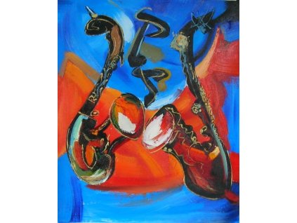 Obraz - Barevné saxofóny (Rozměr 50 cm x 40 cm)