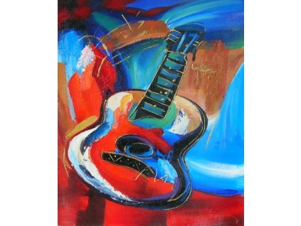 Obraz - Barevná kytara (Rozměr 50 cm x 40 cm)