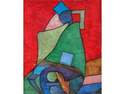 Obraz - Sedící člověk (Rozměr 50 cm x 40 cm)