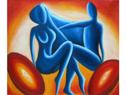 Obraz - Modrý pár (Rozměr 40 cm x 50 cm)