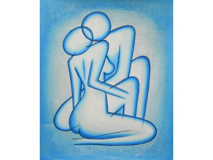 Obraz - Modrá propletená těla (Rozměr 50 cm x 40 cm)