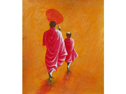 Obraz - Pochodující mniši (Rozměr 50 cm x 40 cm)