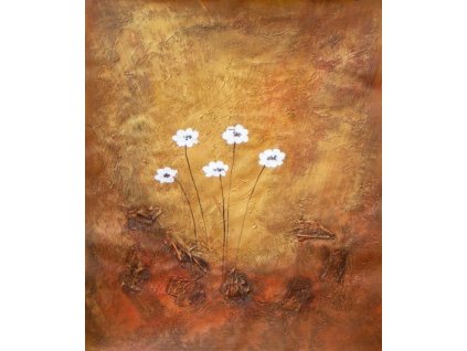 Obraz - Bílé kytičky (Rozměr 50 cm x 40 cm)