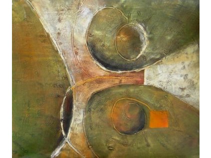 Obraz - Zelené ovály (Rozměr 40 cm x 50 cm)