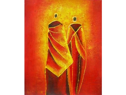 Obraz - Odcházející mniši (Rozměr 50 cm x 40 cm)