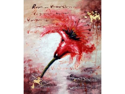 Obraz - Rudý květ (Rozměr 50 cm x 40 cm)