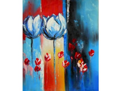 Obraz - Modré květy (Rozměr 50 cm x 40 cm)