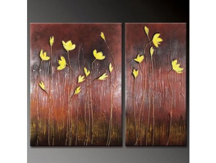 Vícedílné obrazy - Žluté kvítky (Rozměr 60x80cm)