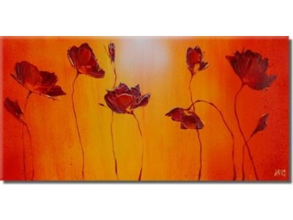 Obraz - Vlčí máky v ohni II (Rozměr 30 cm x 60 cm)