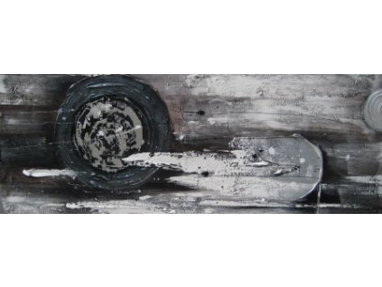 Moderní šedočerný obraz (Rozměr 50 x 150 cm)