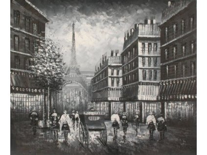 Obraz - Černobílá Paříž (Rozměr 50 cm x 60 cm)