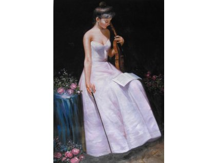 Obraz - Houslistka (Rozměr 60 cm x 40 cm)