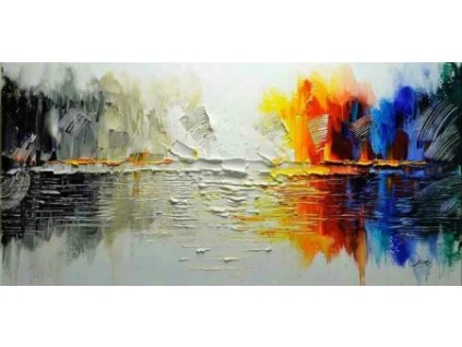 Obraz - U podzimního jezera (Rozměr 60 cm x 120 cm)