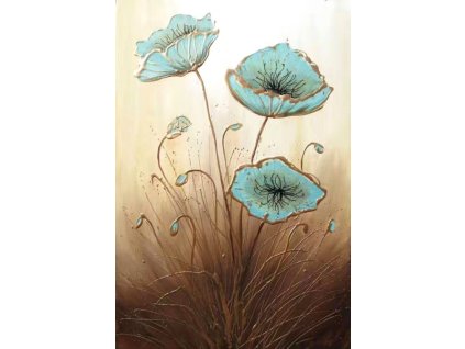 Obraz - Modré květy (Rozměr 120 cm x 90 cm)