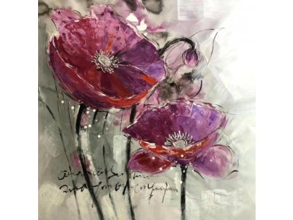 Obraz - Fialové květy (Rozměr 100 x 100 cm)