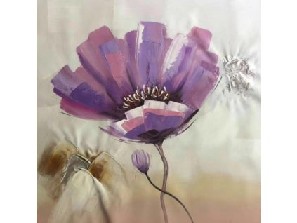 Obraz - Fialový květ a poupě (Rozměr 100 x 100 cm)