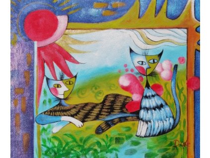 NHS0651 obraz kocky pri zapadu slunce