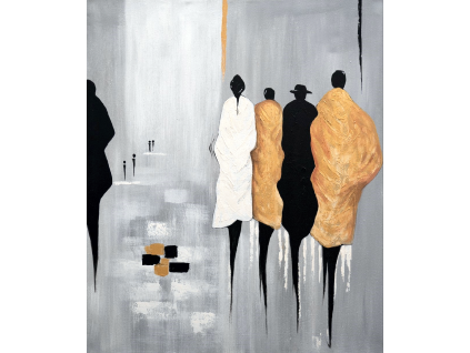 Obraz ctyri postavy v plasti 100×120 cm