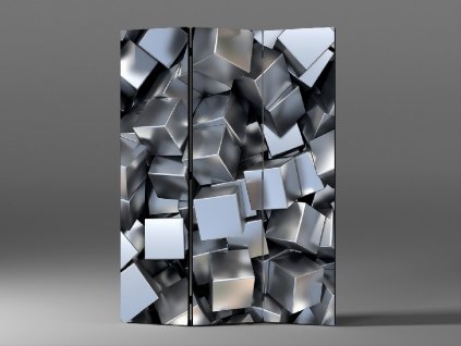 3D Paraván ocelové kostky 1