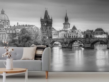 Černobílá fototapeta Praha 1