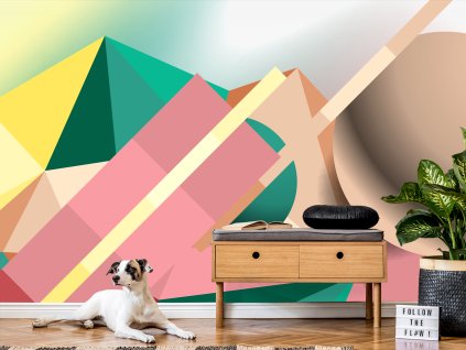 Tapeta geometrické barevné tvary 1