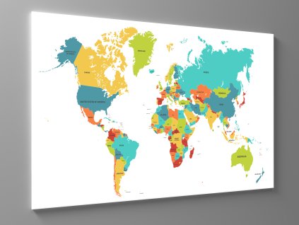 Obraz barevná mapa světa 1
