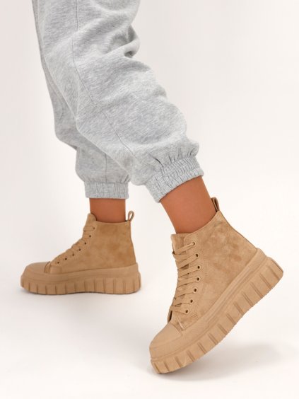 clenkove semisove tenisky hnedé VL160KHAKI 5