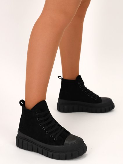 clenkove semisove tenisky cierne VL160BLACK 3