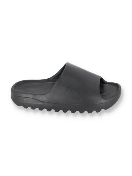 Cierne gumene slapky na platforme SS123BLACK 1