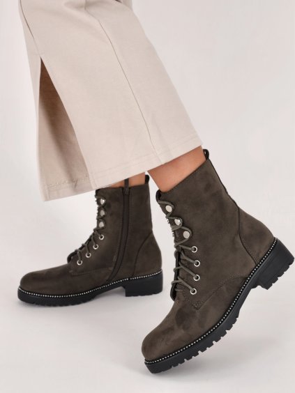 zelene army semisove cizmy kotnikove NC869olive 1