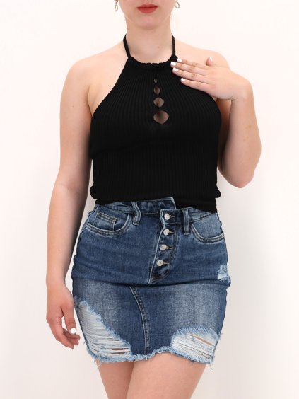 ČIERNY DÁMSKY CROP TOP 200049